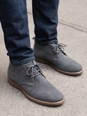 George Men’s Faux Suede Chukka Boots (Grey) – Size US 8
